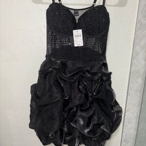 Windsor Black Beaded Corset Dress